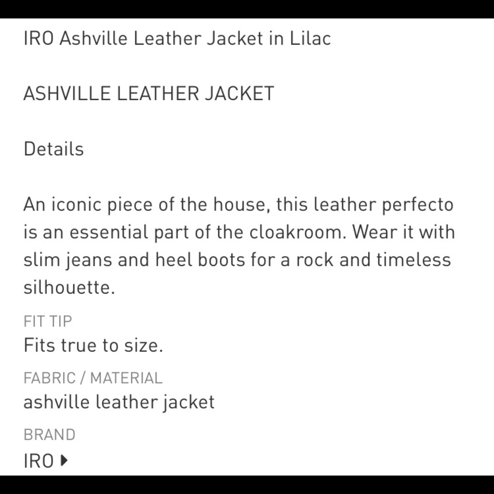 Iro Asheville Lilac Moto Leather Jacket - Picture 14 of 16
